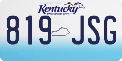 KY license plate 819JSG