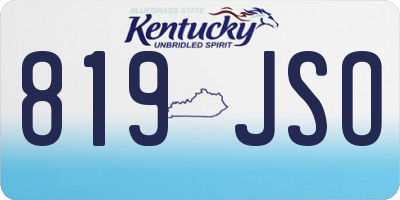 KY license plate 819JSO