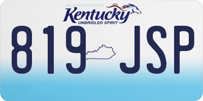 KY license plate 819JSP