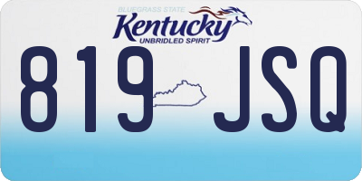 KY license plate 819JSQ
