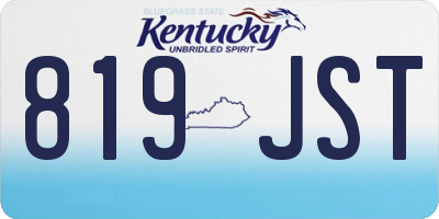 KY license plate 819JST