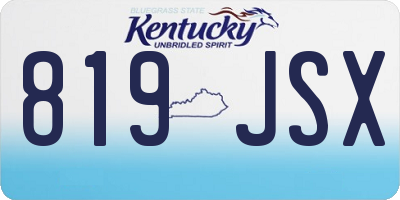 KY license plate 819JSX