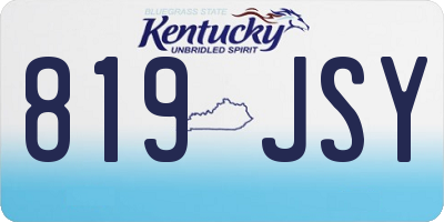 KY license plate 819JSY