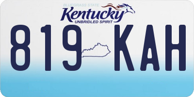 KY license plate 819KAH