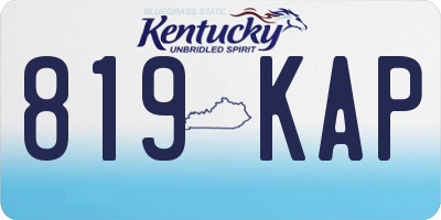 KY license plate 819KAP