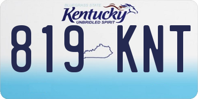 KY license plate 819KNT