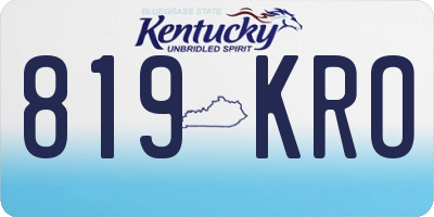 KY license plate 819KRO