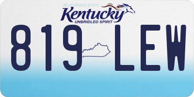 KY license plate 819LEW