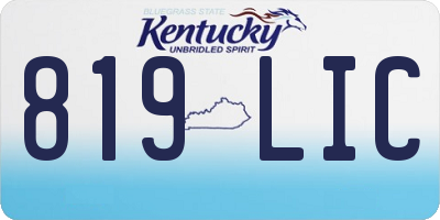 KY license plate 819LIC