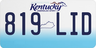 KY license plate 819LID