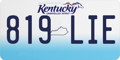KY license plate 819LIE