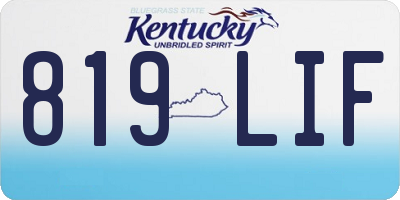 KY license plate 819LIF