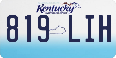 KY license plate 819LIH