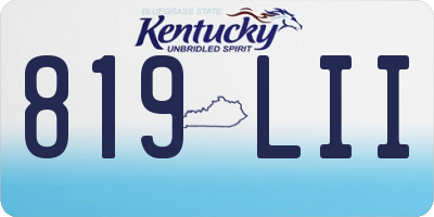KY license plate 819LII