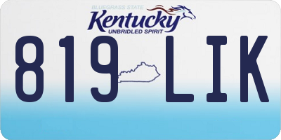 KY license plate 819LIK