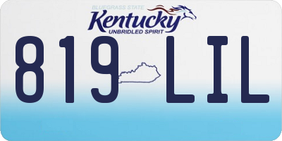 KY license plate 819LIL