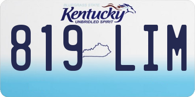 KY license plate 819LIM