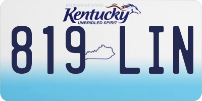 KY license plate 819LIN