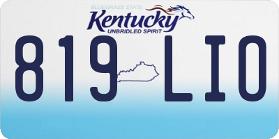 KY license plate 819LIO