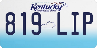 KY license plate 819LIP