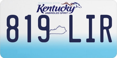 KY license plate 819LIR