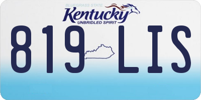 KY license plate 819LIS