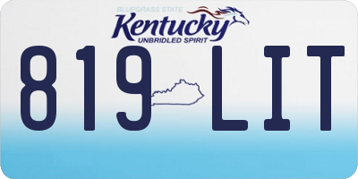 KY license plate 819LIT