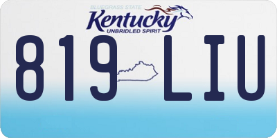 KY license plate 819LIU