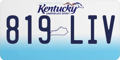 KY license plate 819LIV