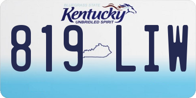 KY license plate 819LIW