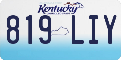 KY license plate 819LIY