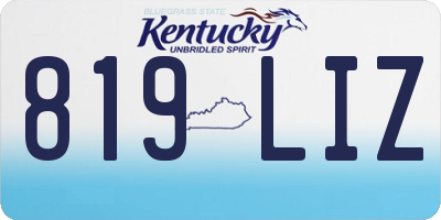 KY license plate 819LIZ