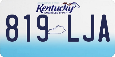 KY license plate 819LJA
