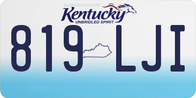 KY license plate 819LJI