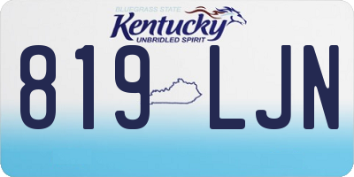 KY license plate 819LJN