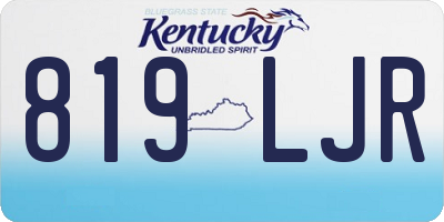 KY license plate 819LJR