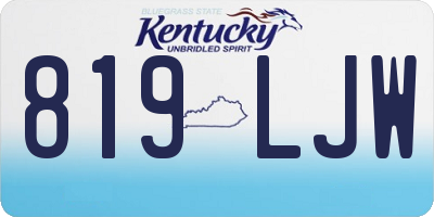 KY license plate 819LJW