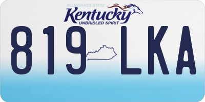 KY license plate 819LKA