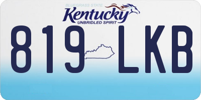 KY license plate 819LKB