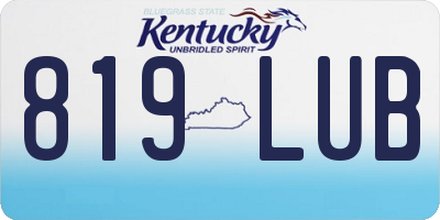 KY license plate 819LUB