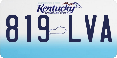 KY license plate 819LVA
