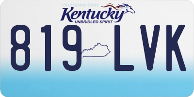 KY license plate 819LVK