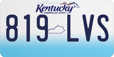 KY license plate 819LVS