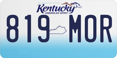 KY license plate 819MOR