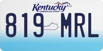 KY license plate 819MRL