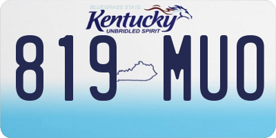 KY license plate 819MUO