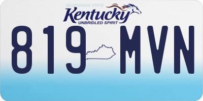 KY license plate 819MVN