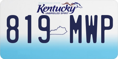 KY license plate 819MWP