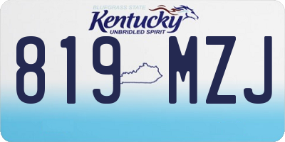KY license plate 819MZJ