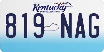 KY license plate 819NAG